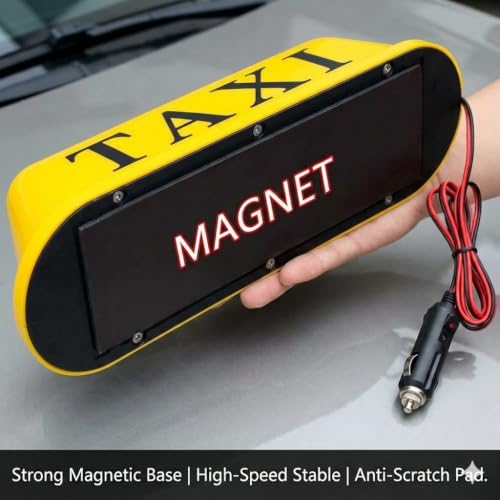 BADASS SHARKS Taxi Roof Sign Waterproof Magnetic 12V Cab Light - Product Imagery