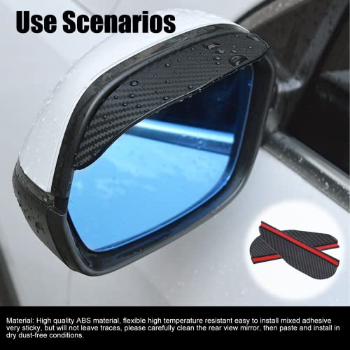 2Pcs Carbon Fiber Side Mirror Rain Visor Guard, Universal for - Product Imagery