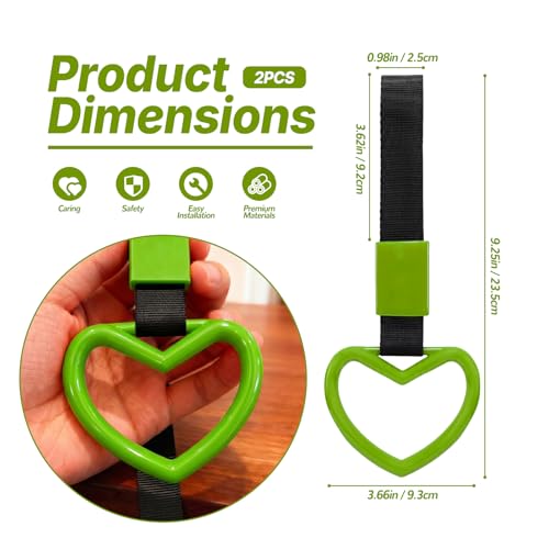 2 Pcs Heart Shaped Car Handle Strap – JD M Drift Charm Rear - Product Imagery