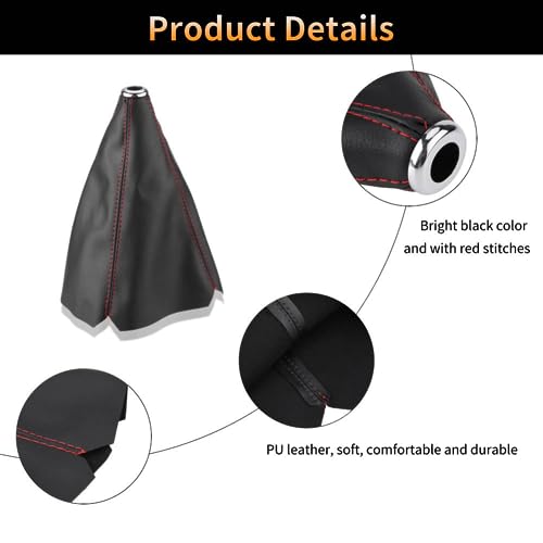 Shifter Boot Universal, PU Leather Shift Boot Retainer Stick - Product Imagery