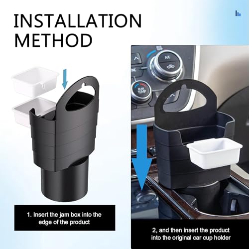 Fries Holder for Car, Universal Cup Holder Insert with Dipping - Product Imagery