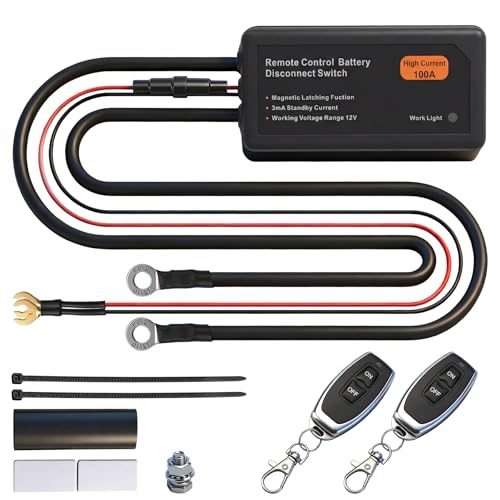 Battery Kill Switch for Car 12V 100A, Remote Battery Disconnect - Product Imagery
