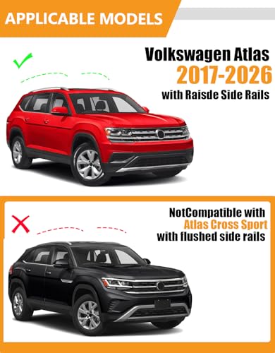 KINGGERI 300lb Roof Rack Cross Bars for Volkswagen VW Atlas - Product Imagery