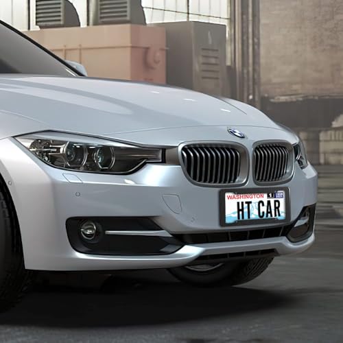 Carbon Fiber License Plate Frame, Glossy Waterproof Plastic - Product Imagery