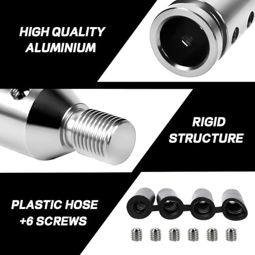 M12x1.25 Gear Shift Knob Adapter, with 4-Size Hoses (Silver) - Product Imagery