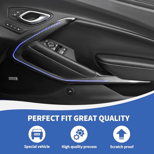 RAZPOY Carbon Fiber Inner Door Panel Trim Fit for Chevy Camaro - Product Imagery