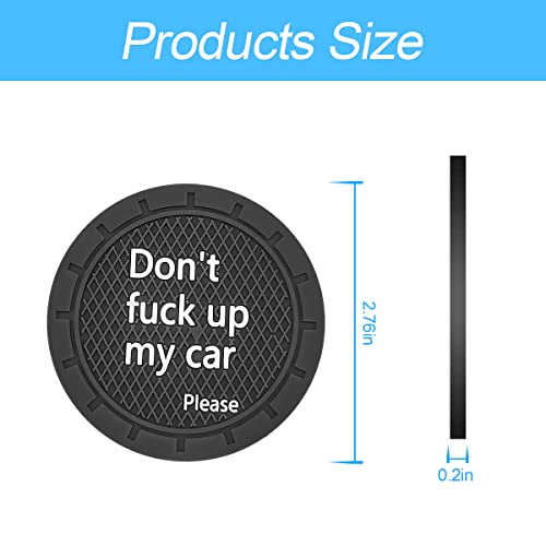 8sanlione 2PCS 2.75 Inch PVC Car Cup Holder Coasters, D Black - Product Imagery