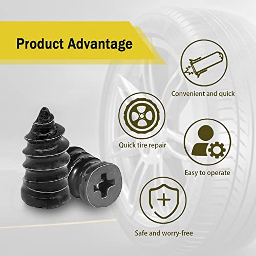 60PCS Tire Repair Rubber Nail, Vacuum Tire Repair Kits Spiral - Product Imagery