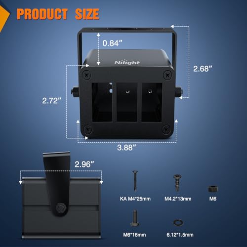 Nilight 3 Gang Rocker Switch Box Detachable Housing 3 Holes - Product Imagery