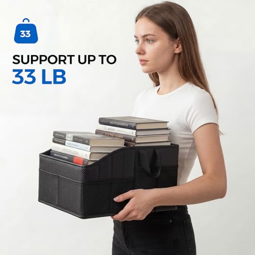 WHHMK Sturdy Leather Car Storage Support Up to 33 LB,Carbon - Product Imagery