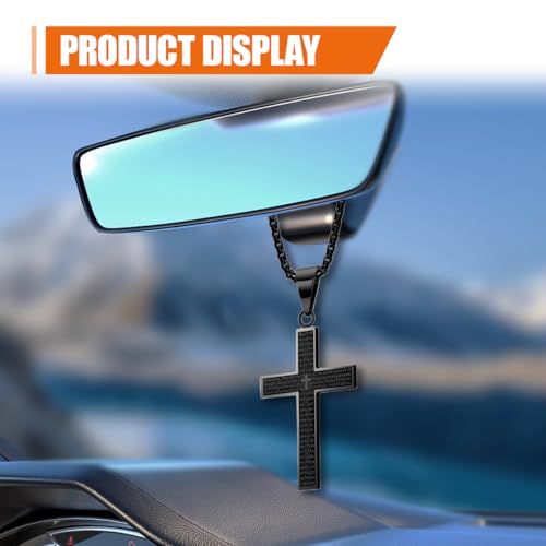 Cross Car Rear View Mirror Charm, Car Mirror Hanging - Product Imagery