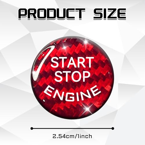 Car Push Start Button Cover Carbon Fiber Engine Push Start Stop - Product Imagery