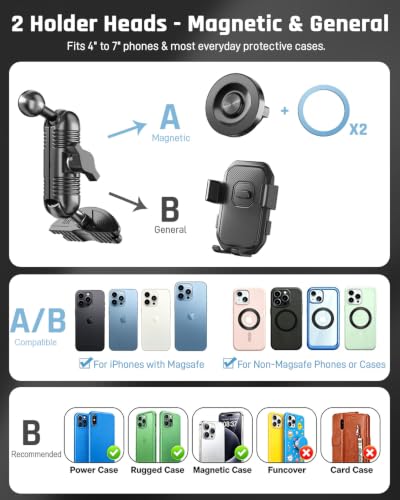 Car Phone Mount for Jeep Wrangler JL 2018-2023 Gladiator JT - Product Imagery