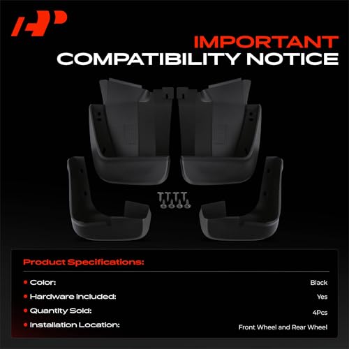 A-Premium Mud Flaps Compatible with Honda Civic 2006-2011 Sedan - Product Imagery