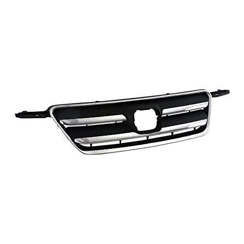 Front Grille Grill Fits Honda CR-V 05-06 Chrome Black - Product Imagery