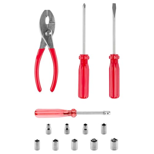 Stalwart Roadside Emergency Car Kit, 30-Piece, Gray/Red - Product Imagery