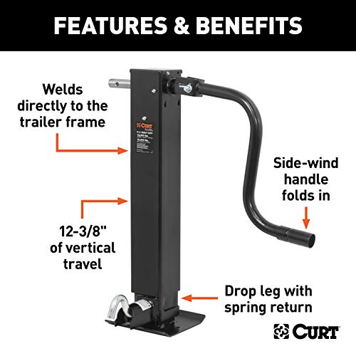 Curt 28512 Side Wind Heavy Duty Square Jack - Product Imagery
