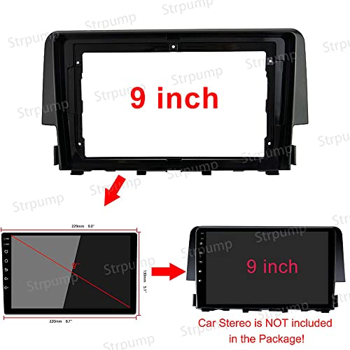9'' Car Radio Stereo Dash Frame Fascia Bezel Panel Compatible - Product Imagery