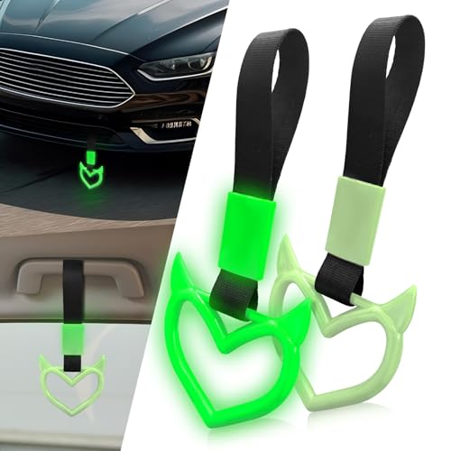 2 Pcs Devil Heart Shaped Car Handle Strap – Drift Charm Rear - Product Imagery