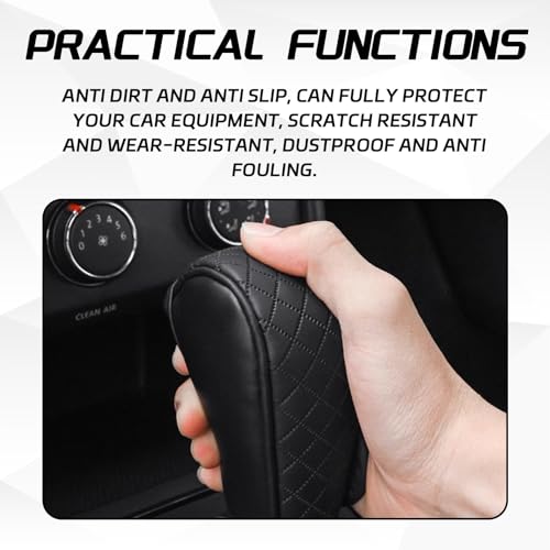 Leather Car Gear Shift Knob Cover, Upgraded Anti-Slip Design - Product Imagery