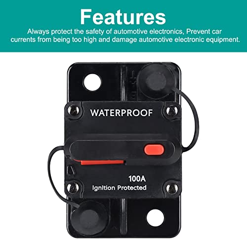 70 Amp Circuit Breaker,Waterproof,with Manual Reset,12V-48V DC, - Product Imagery
