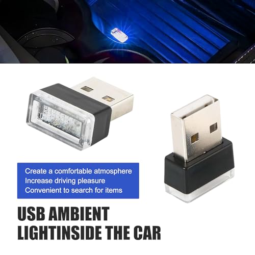 4 PCS USB LED Car Interior Atmosphere Lamp, Plug-in Auto Ambient - Product Imagery