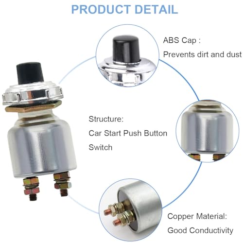 3 Pcs Car Start Switch Accessories Push Horn Button Starter - Product Imagery