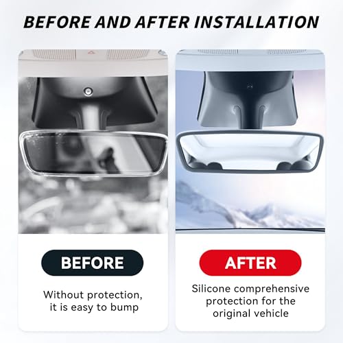Car Rear View Mirror Protector Frame, Silicone Auto Rearview - Product Imagery