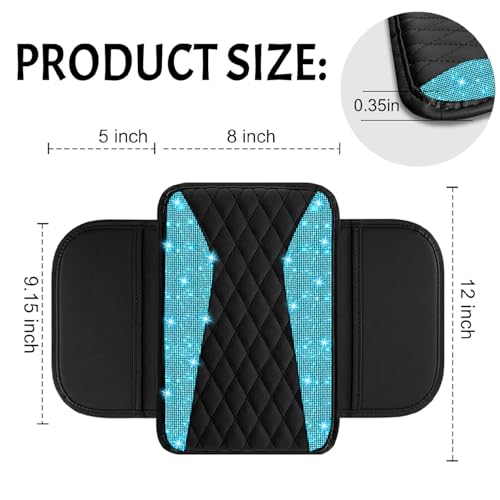 NBTEPEM Bling Car Center Console Cover, Leather Middle Console - Product Imagery