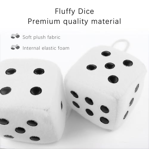 Stylish Fuzzy Dice for Car Hanging Ornament,Funny Plush Dice - Product Imagery
