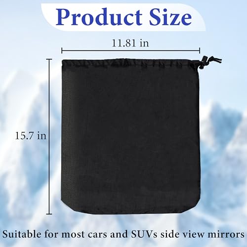2 Pcs Side Mirror Covers with Drawstrings, Rearview Accessories - Product Imagery