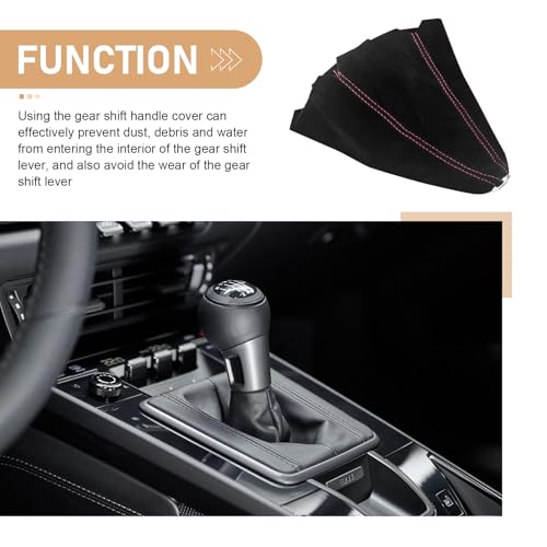 WZP Car Shift Boot Cover, Suede Leather Car Gear Cover, - Product Imagery