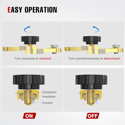 Nilight Side Post Knob Twist Battery Isolator Disconnect Master - Product Imagery