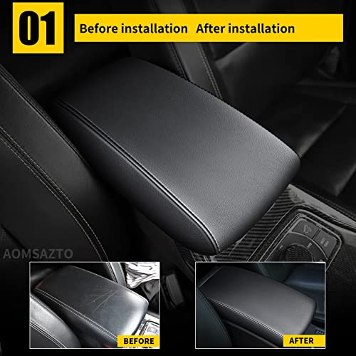 AOMSAZTO Black Leather Armrest Covers for Grand Cherokee - Product Imagery