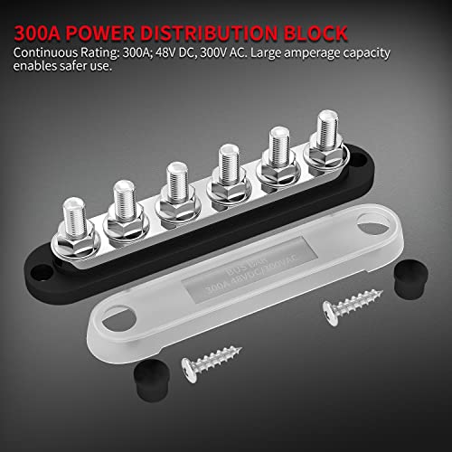 DaierTek 300A Bus Bar 12V Marine 12V Power Distribution Block - Product Imagery