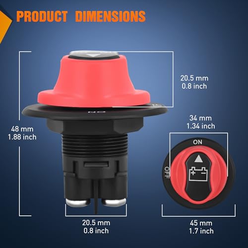 Nilight 50A Battery Disconnect Switch 12V-48V Power Cut Master - Product Imagery