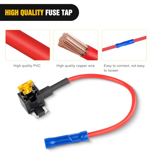 Nilight - 50038R 10 Pack 12V Car Add-a-circuit Fuse TAP Adapter - Product Imagery