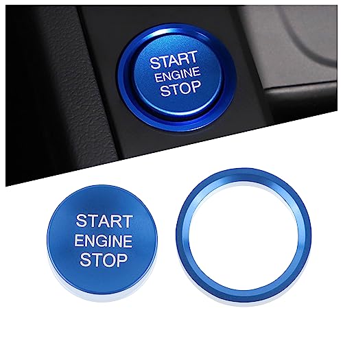 Car Push Start Button Cover Compatible with Audi,Cool Aluminum - Product Imagery
