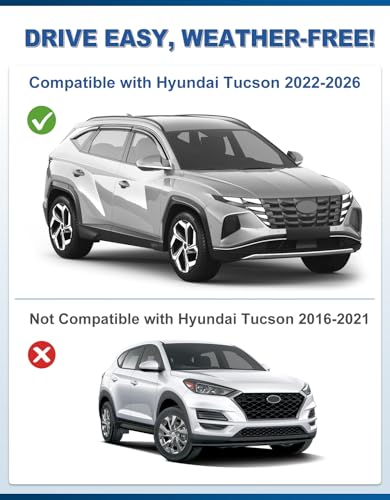 Out-Channel Window Visors Rain Guards for Hyundai Tucson - Product Imagery