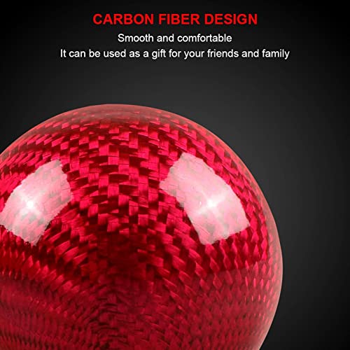 RYANSTAR Carbon Fiber Shift Knob with 3 Adapters Round Ball Red - Product Imagery