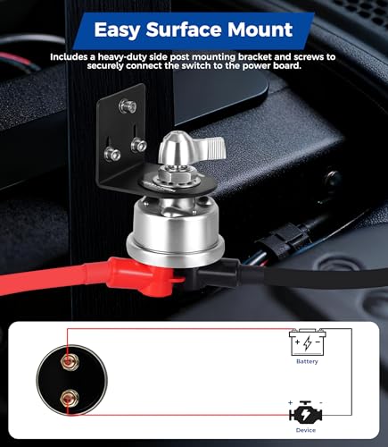 12-48V Master Battery Disconnect Switch, On/Off High Current - Product Imagery