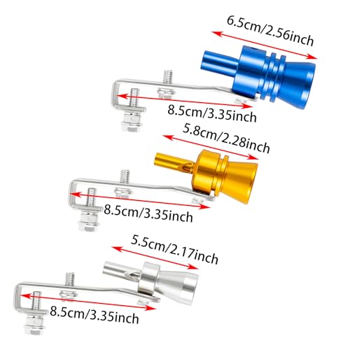 Ponpon 3Pcs Car Turbo Sound Universal Aluminum Turbo Whistle - Product Imagery