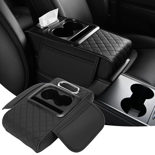 Car Armrest Cushion, 5 in 1 Center Console Cover with 2 Cup - Product Imagery