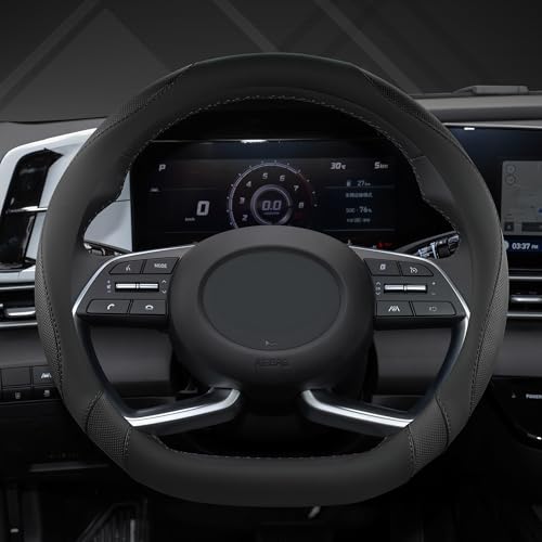 West Llama Flat Bottom Car Steering Wheel Cover for Hyundai,D - Product Imagery