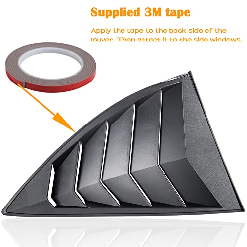 Side Window Louvers Matte Black Compatible with Chevrolet Chevy - Product Imagery