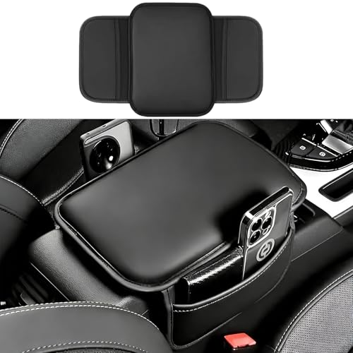 Car Center Console Cover with 2 Storage Bag, Leather Console - Product Imagery