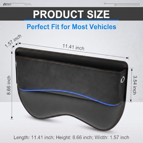 Car Seat Gap Filler, Suede Leather Organizer for Phone & Card & - Product Imagery