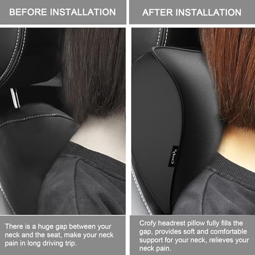 Crofy 2-Pack Car Neck Pillow, Headrest Pillow with Adjustable - Product Imagery