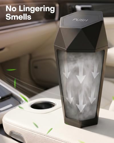 HOTOR Car Trash Can with Lid, Leakproof, Black, 2 Pack - Product Imagery