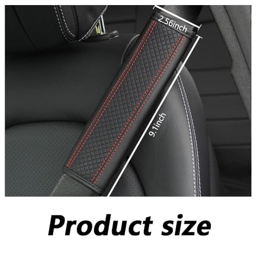 2PCS Car Seat Belt Cover Pad,Breathable Leather Seatbelt Covers - Product Imagery
